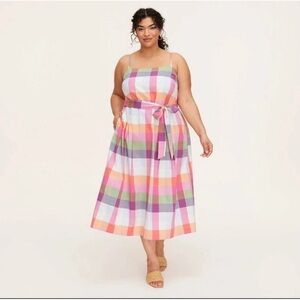 Kate Spade x Target Plaid Tie Waist Midi Dress